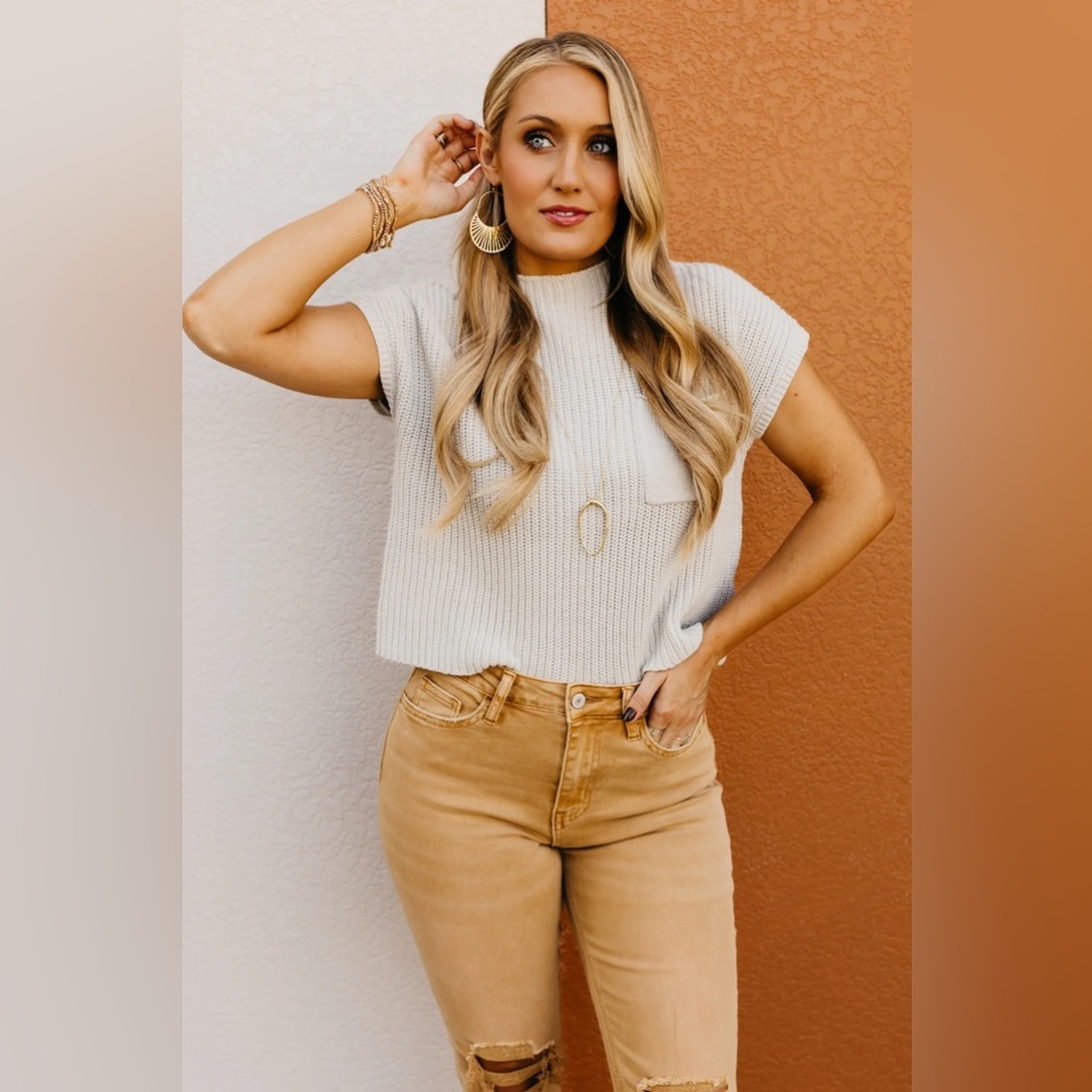 The Seamus High Neck Sleeveless Sweater